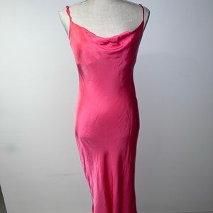 Pink satin dress